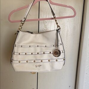 Jessica Simpson White Studded Shoulder Bag
